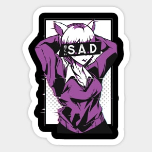 Sad Badass Manga Girl Sticker